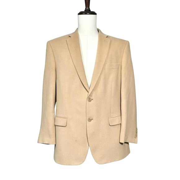Lauren Ralph Lauren | Men | 100% Camel Hair Solid Tan Lined Classic Blazer | 42R - Picture 2 of 13